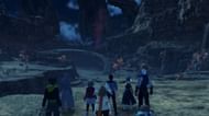 The party sees the red smoke in the distance (Image via Nintendo)